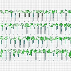 Garden Markers Set - 88 SVG Laser Cut Files, Glowforge Pattern, Garden ...