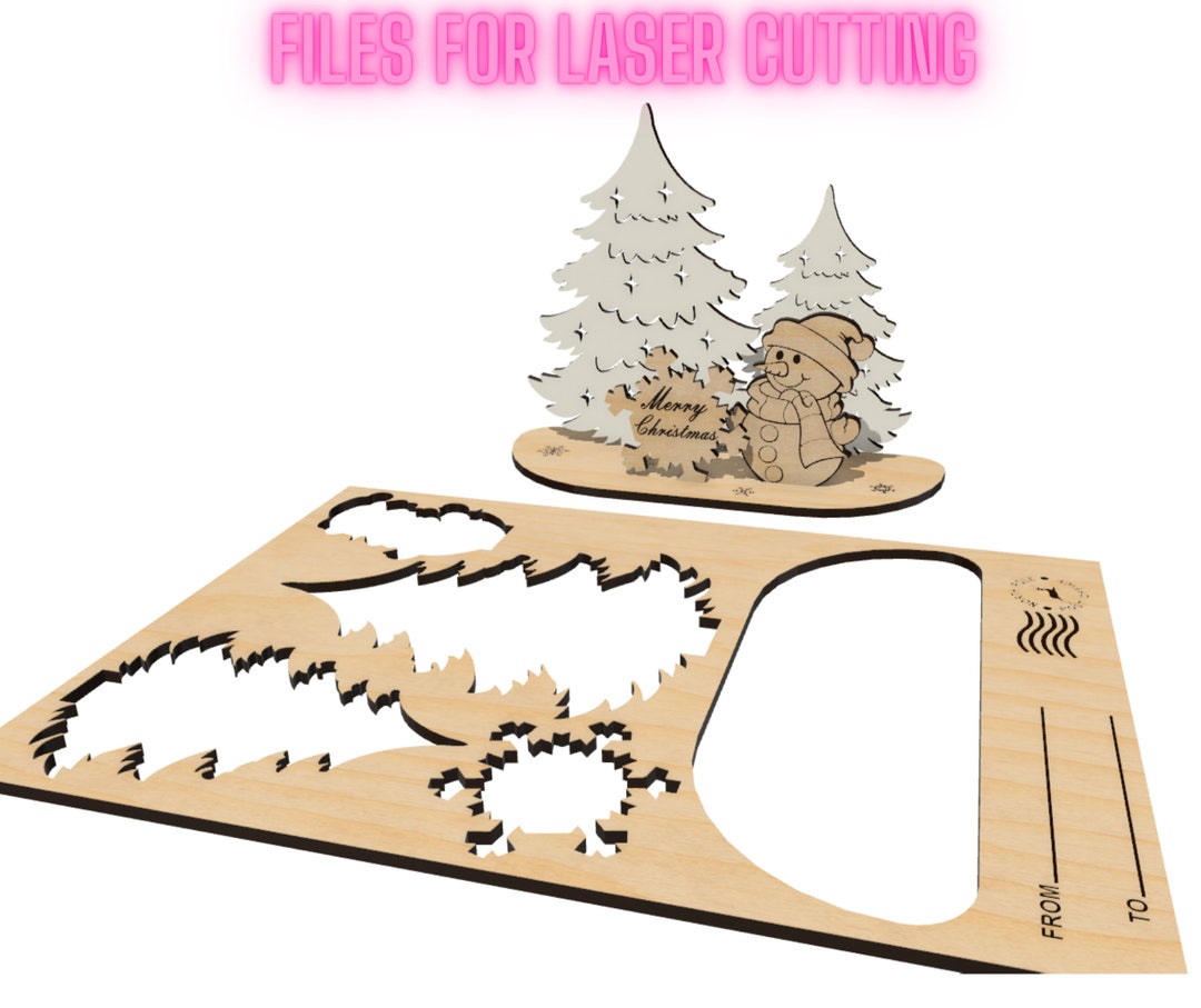 Christmas Card Stand Svg, Christmas Card Laser Cut SVG, Christmas