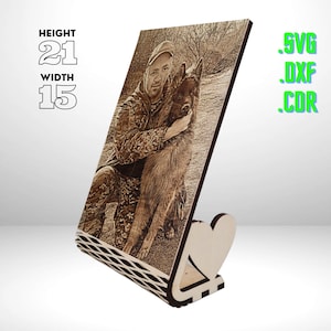 Instantly Downloadable Laser Engraving Template - Modern Curved Photo Frame, Glowforge-Compatible, 210x150mm, SVG/DXF/CDR formats