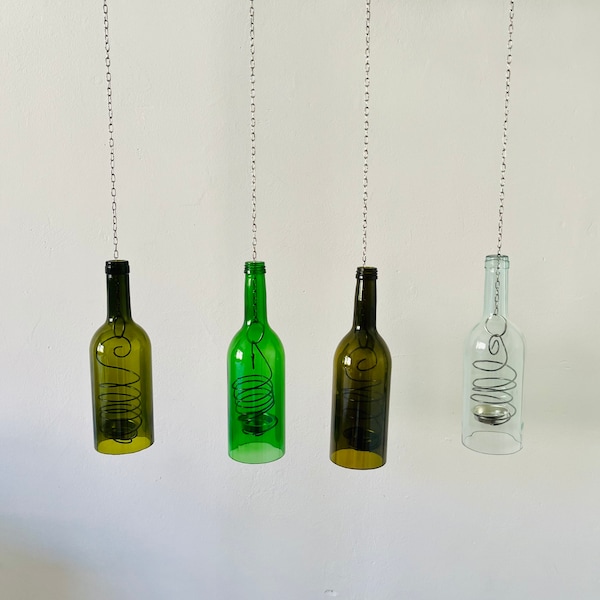 Handgefertigtes Windlicht aus geschnittener Weinflasche | Flaschenlicht | recycelte Weinflasche | Form Bordeaux