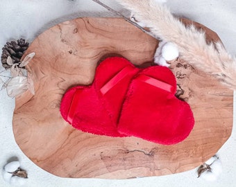 Reusable heart-wipes zero waste wipes, bamboo wipes, heart-shaped wipes, washable wipes by Aubéria Créations