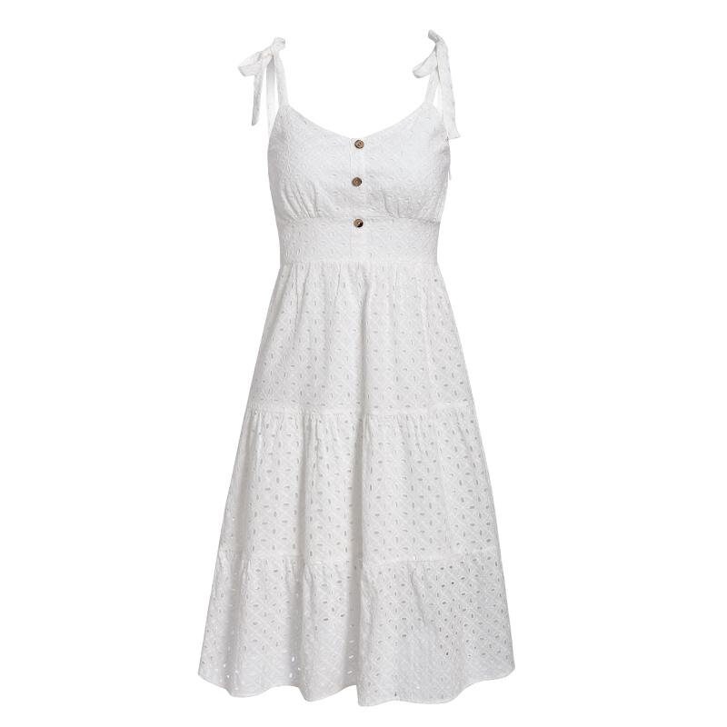Summer Sleeveless Midi Dress White | Etsy