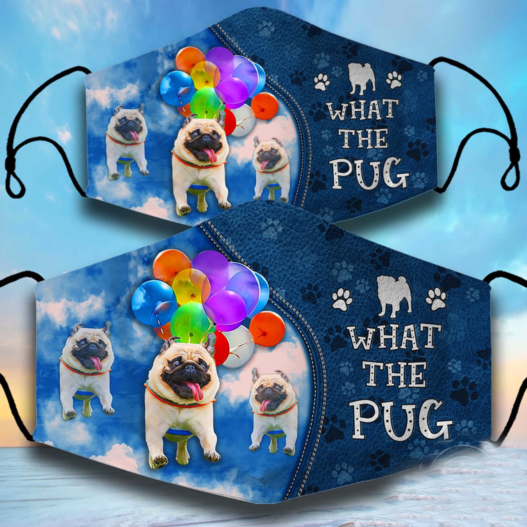 Hat The Pug Face Mask Pug Dog Face Mask Dog DadDog Mom Face Etsy