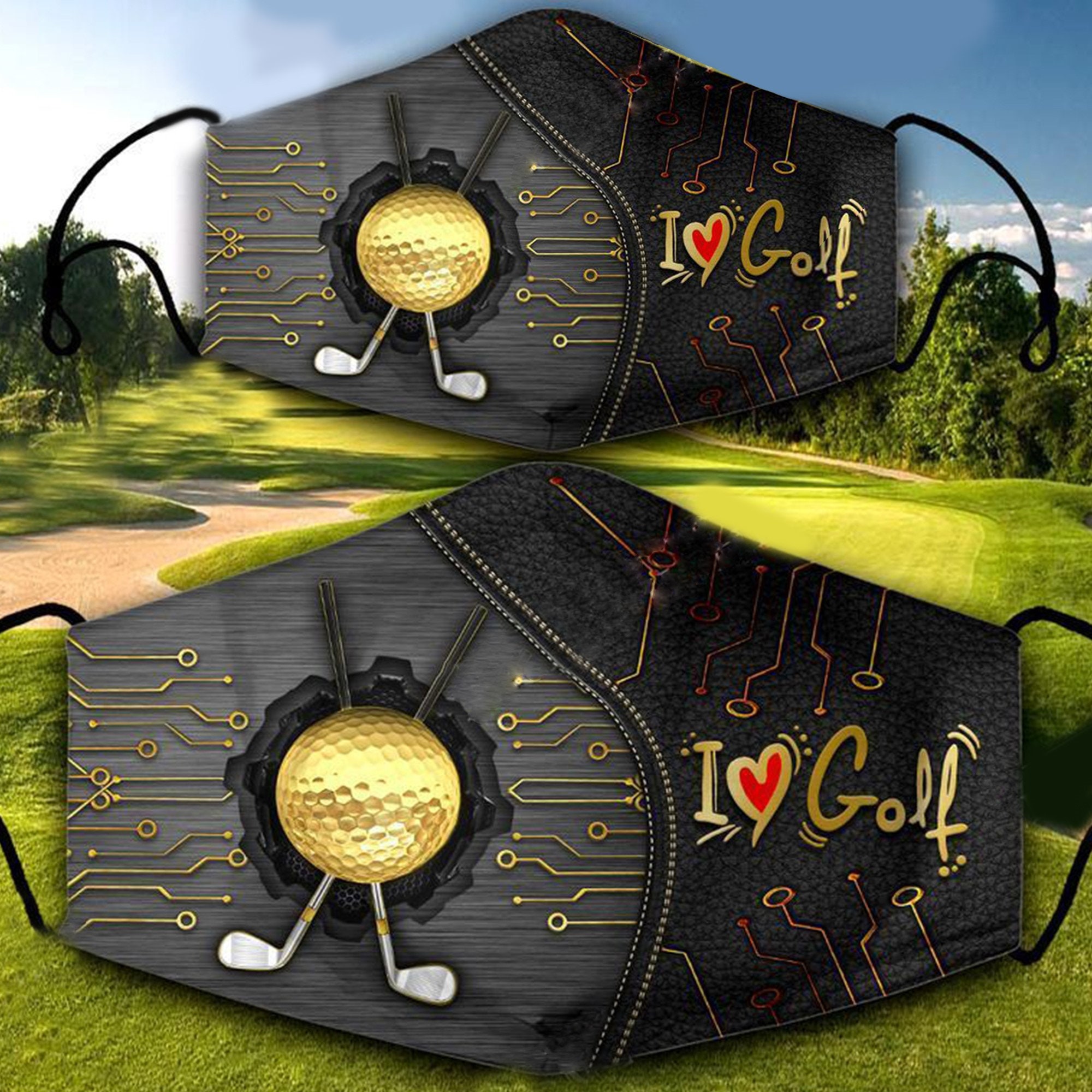 I Love Golf Awesome Sport Golf Player Face Mask Etsy