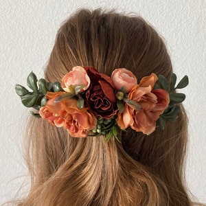 Fall colors and greenery hair comb. image 1