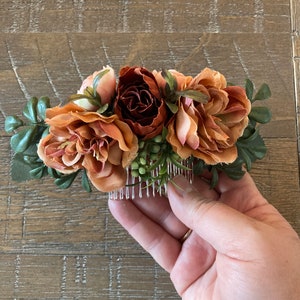 Fall colors and greenery hair comb. image 8