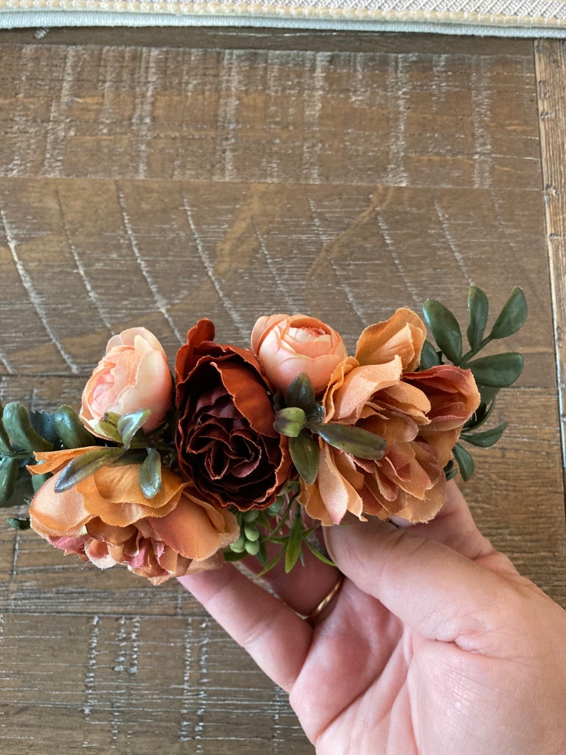 Fall colors and greenery hair comb. image 9