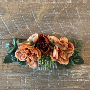 Fall colors and greenery hair comb. image 6