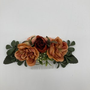 Fall colors and greenery hair comb. image 7