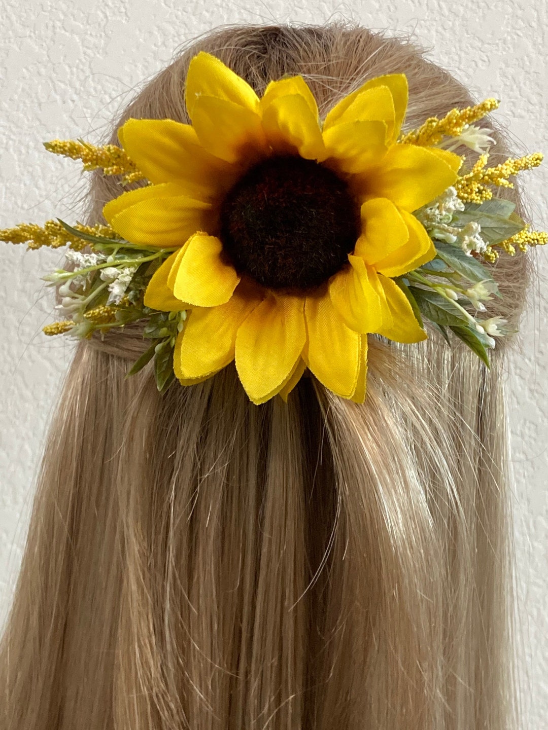 Sunflower Wedding Hair Comb Etsy