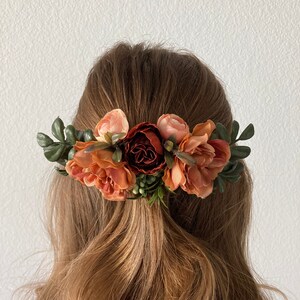 Fall colors and greenery hair comb. image 10