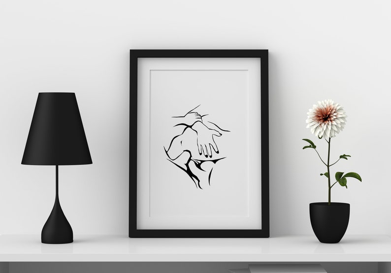 Erotic Line Nude Art, Sensual Modern Art, Nude Sketch Drawing, Sex Art