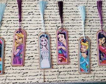 Princess Bookmark, Princesses Machine Embroidered Bookmark, Disney Princesses Embroidered Bookmark