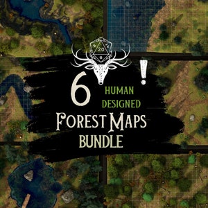 Forest Maps Pack | Von Menschen gestaltetes 6 Map Bundle | DnD Karte | D&D Digitale Karte | Dungeons and Dragons | RPG Lagerkarten | NICHT AI | Gießerei