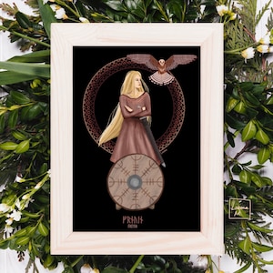Freya Art Print v.3b | Freyja Pagan Norse Goddess Poster | Viking Gods | Pagan Wiccan Folk | Home Decor