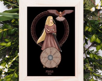 Freya Art Print v.3b | Freyja Pagan Norse Goddess Poster | Viking Gods | Pagan Wiccan Folk | Home Decor