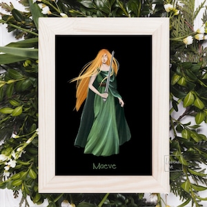 Maeve Goddess Art Print |  Maeve Queen | Medb | Irish Goddess Poster | Celtic Gods | Pagan Wiccan Folk | Decor | Shrine | Chram