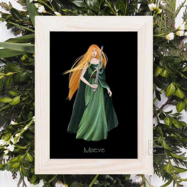 Maeve Göttin Kunstdruck | Maeve Königin | Medb | Irische Göttin Poster | Keltische Götter | Heidnisches Wicca Folk | Dekor | Schrein | Chr
