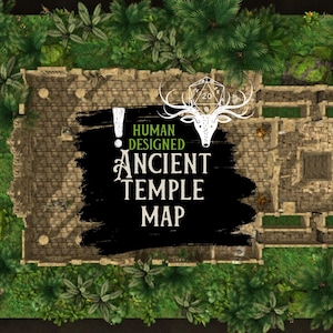 Carte du temple antique | Temple de la jungle | Carte RPG Ritual Place | Carte de bataille du MDN conçue par l'homme | Carte numérique D&D | PAS IA