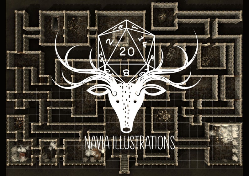 Dungeon Crawl Battle Map | Dungeon Map | Map RPG | Human Designed Dnd ...