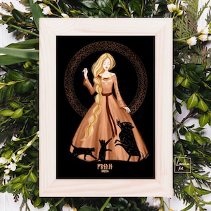 Freya Art Print v.2 | Freyja Norse Goddess Poster | Viking Gods | Pagan Wiccan Folk | Home Decor