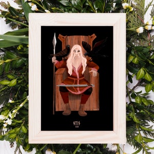 Odin Art Print | Odyn Poster | God of war Art | Nordic mythology | Viking Diety | Norse Gods | Pagan Wiccan Folk
