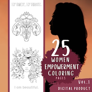 Woman Empowerment Coloring, 25 Pages, Vol. 1 | Mindful Colouring | Positive affirmation | Feminist slogans | Empowering quotes