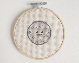 Moon - Easy Cross Stitch Pattern Small