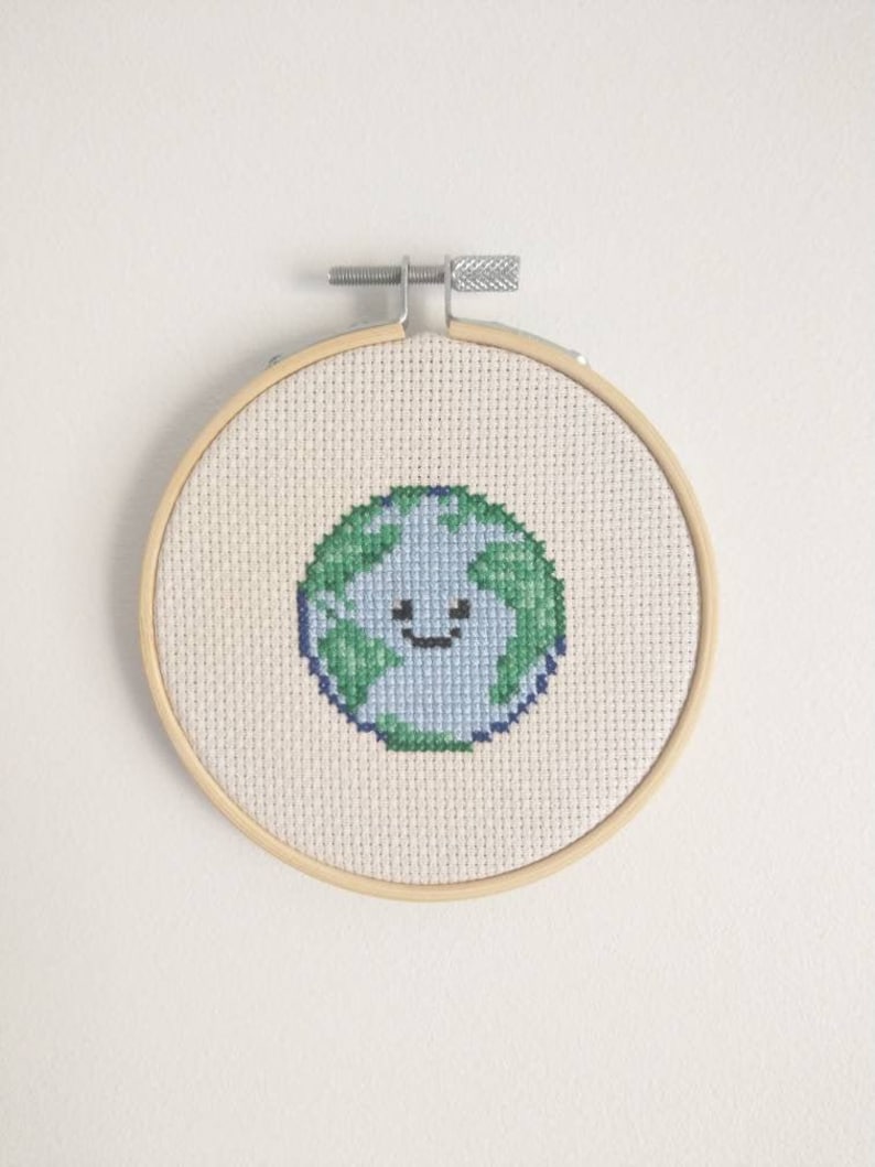 Earth Easy Cross Stitch Pattern Small image 1