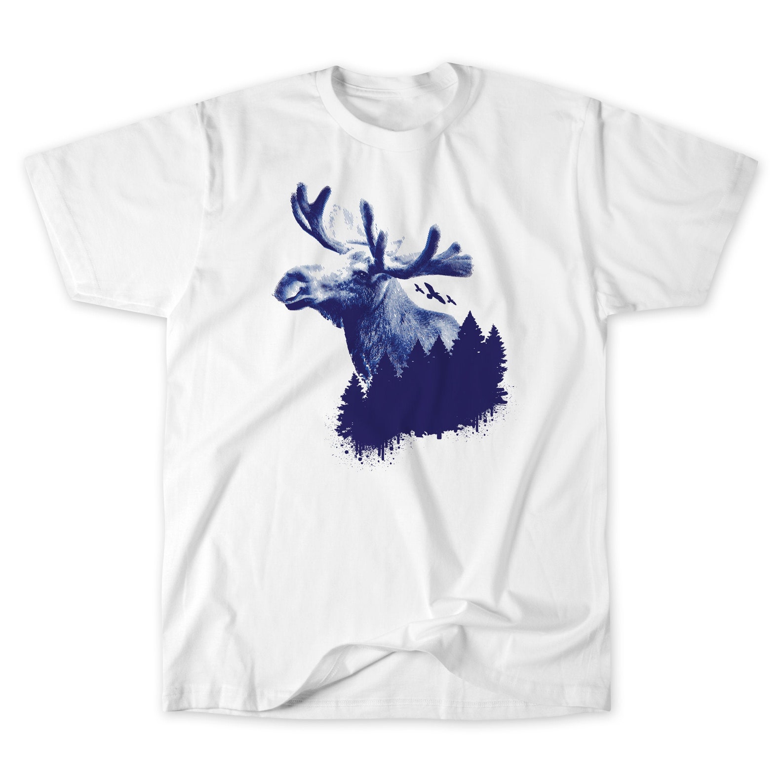 Moose Tshirt Moose & Forest Shirt for Men / Women Moose Lovers Etsy