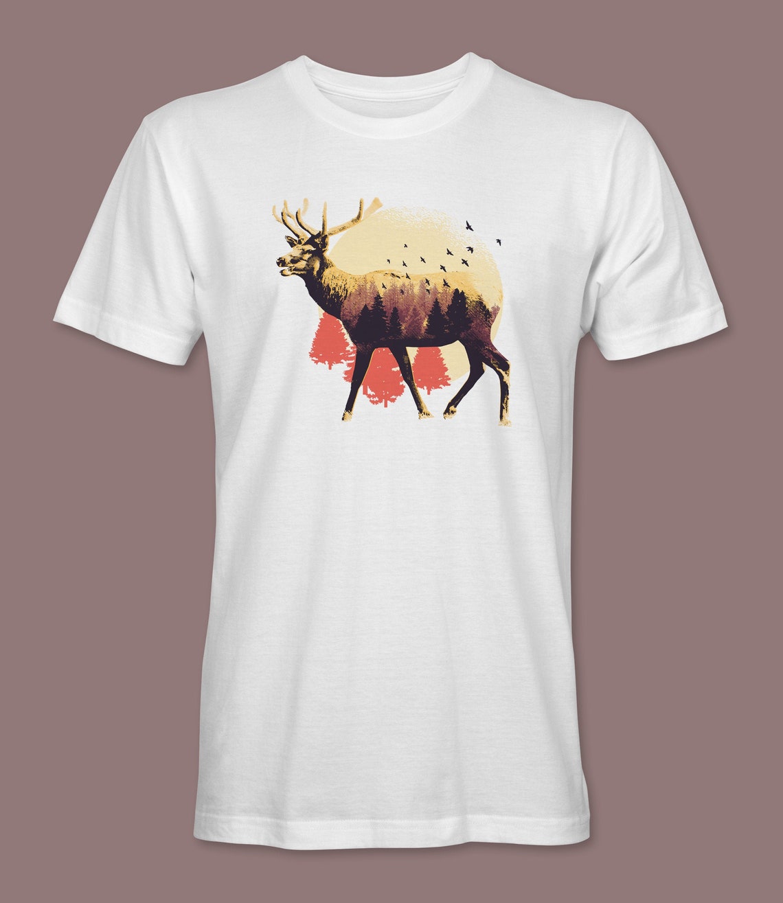 Mousse Navy Blue Monkey Forest Print T-Shirt main image 0