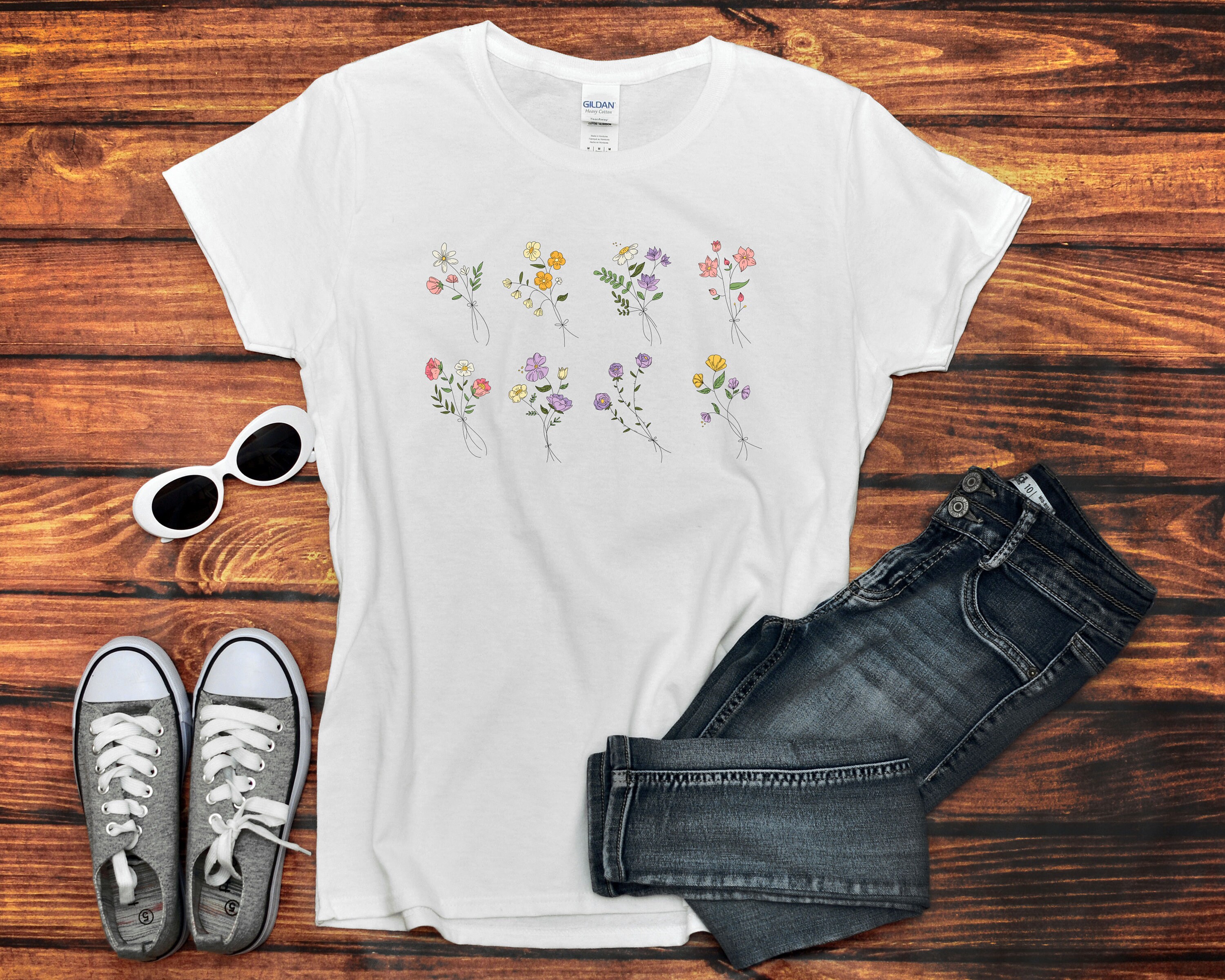 Flora Botanical Flowers Ladies Fitted T-shirt Flower Gift Shirt - Etsy UK