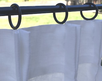 Black Metal Curtain Rings - 1" Set of 6, Cafe Curtains