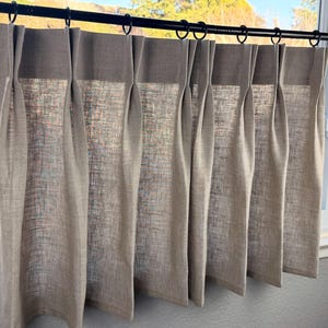 Natural Double Pleated 100% Linen-Unlined