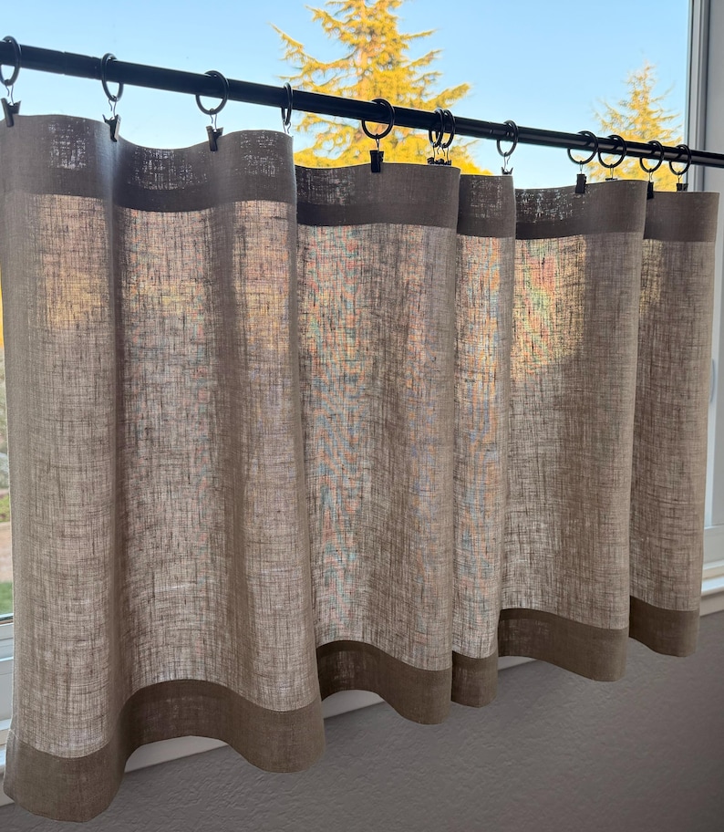 DakinDecor Linen Cafe Curtains - Thumbnail 2