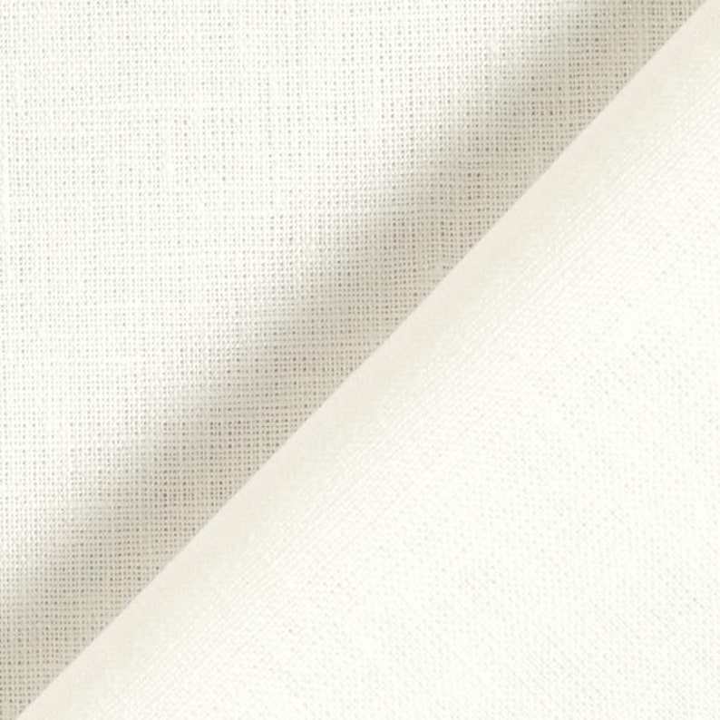 LINED Off White Double Pleated Cafe Curtains 100% Semi Sheer Linen. Made In The USA. image 10