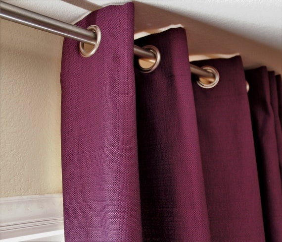 Plum Purple Curtain Panel: Nickel Grommets, Privacy Lining - Etsy