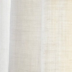 Double Pleated Cafe Curtains 100% Semi Sheer Off White Linen Great Look For A Country kitchen Or Farmhouse Look. image 8