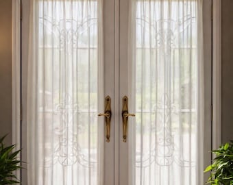 Custom Made Linen Door Or Narrow Window Panel - Made in the USA