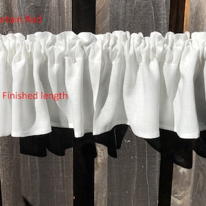 Window Valance - 100% Linen-great for A Farmhouse or Country Kitchen ...