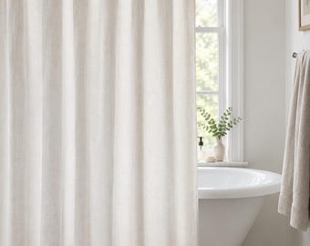 Custom Linen Pinch Pleat Shower Curtain 72" W x 72" L