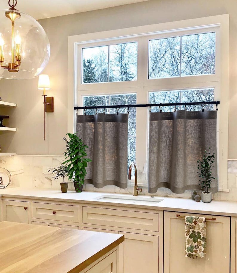 DakinDecor Linen Cafe Curtains - Thumbnail 3