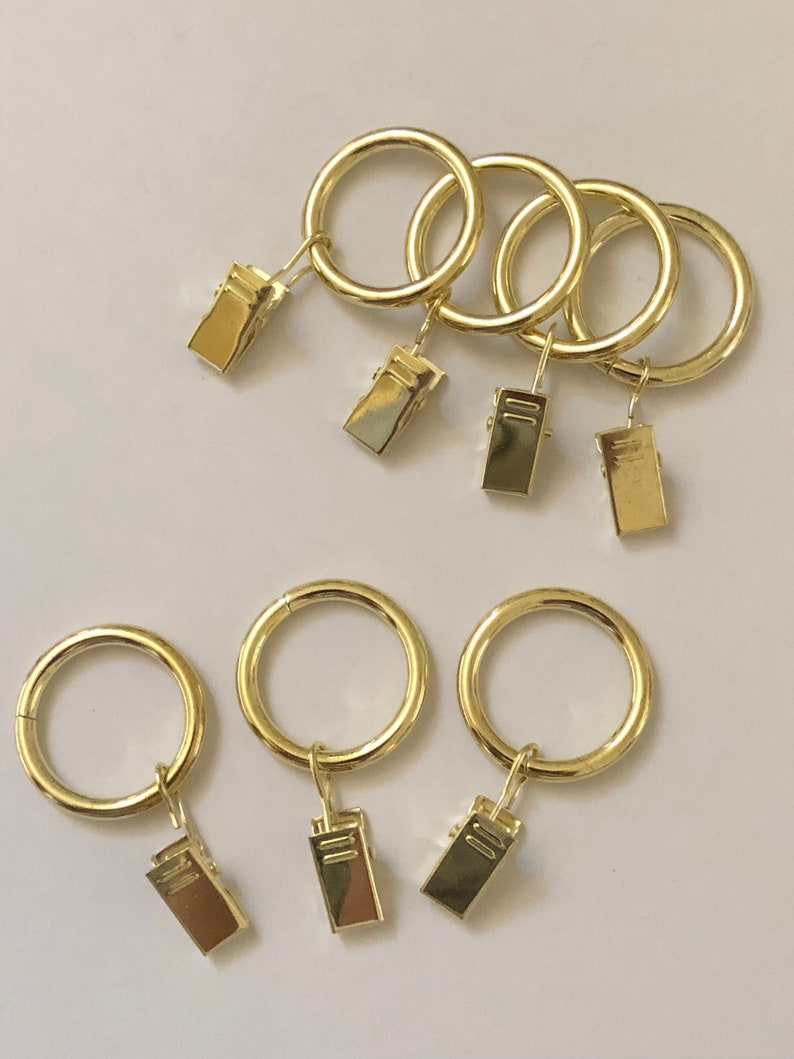 Black Or Brass Finish Café Curtain Rings With Clips Rings are 1 diameter Bild 6
