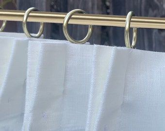 Brass Colored Metal Curtain Rings. 1” Diameter Perfect For Cafe Curtains