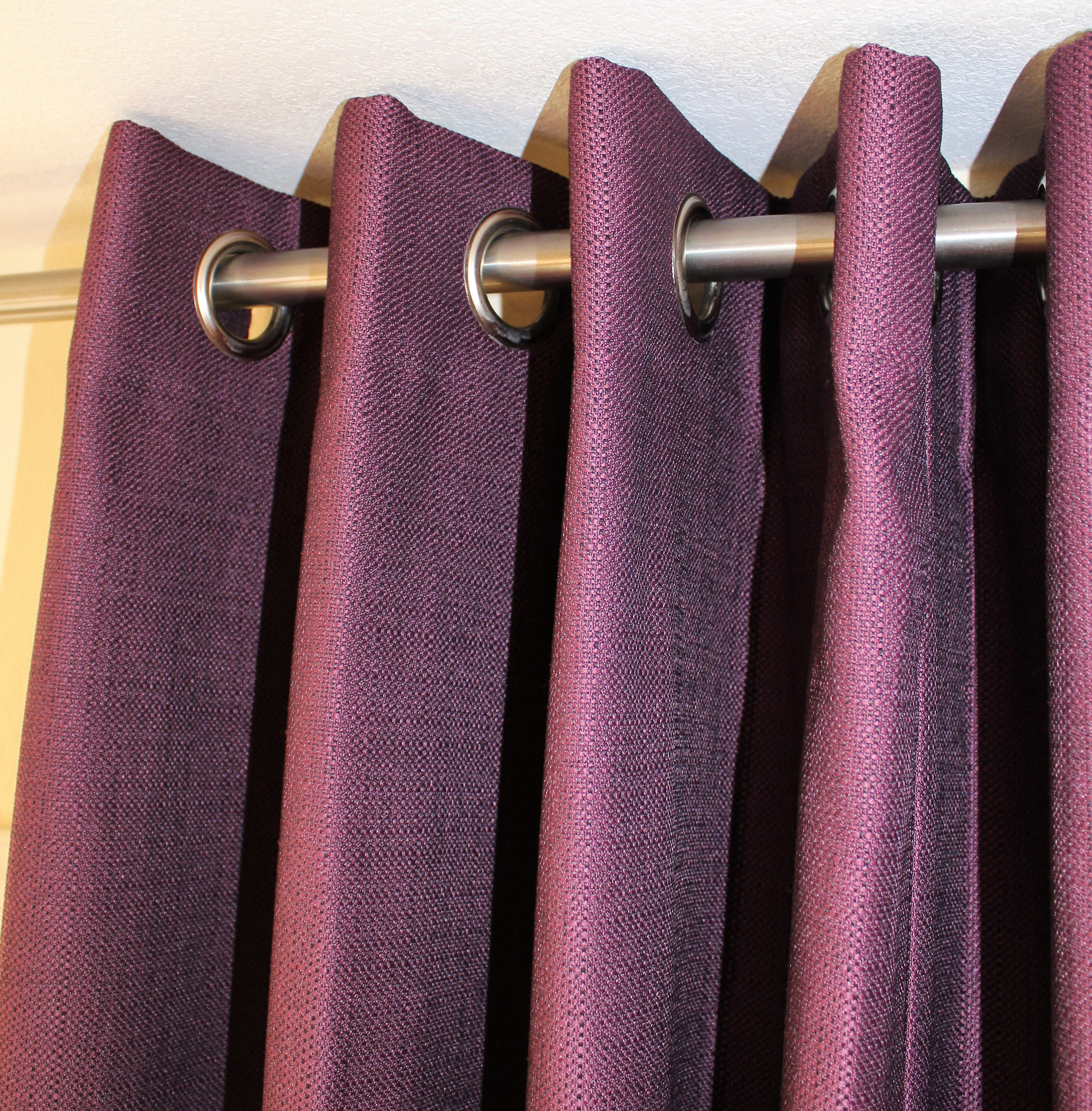 Plum Purple Curtain Panel: Nickel Grommets, Privacy Lining - Etsy