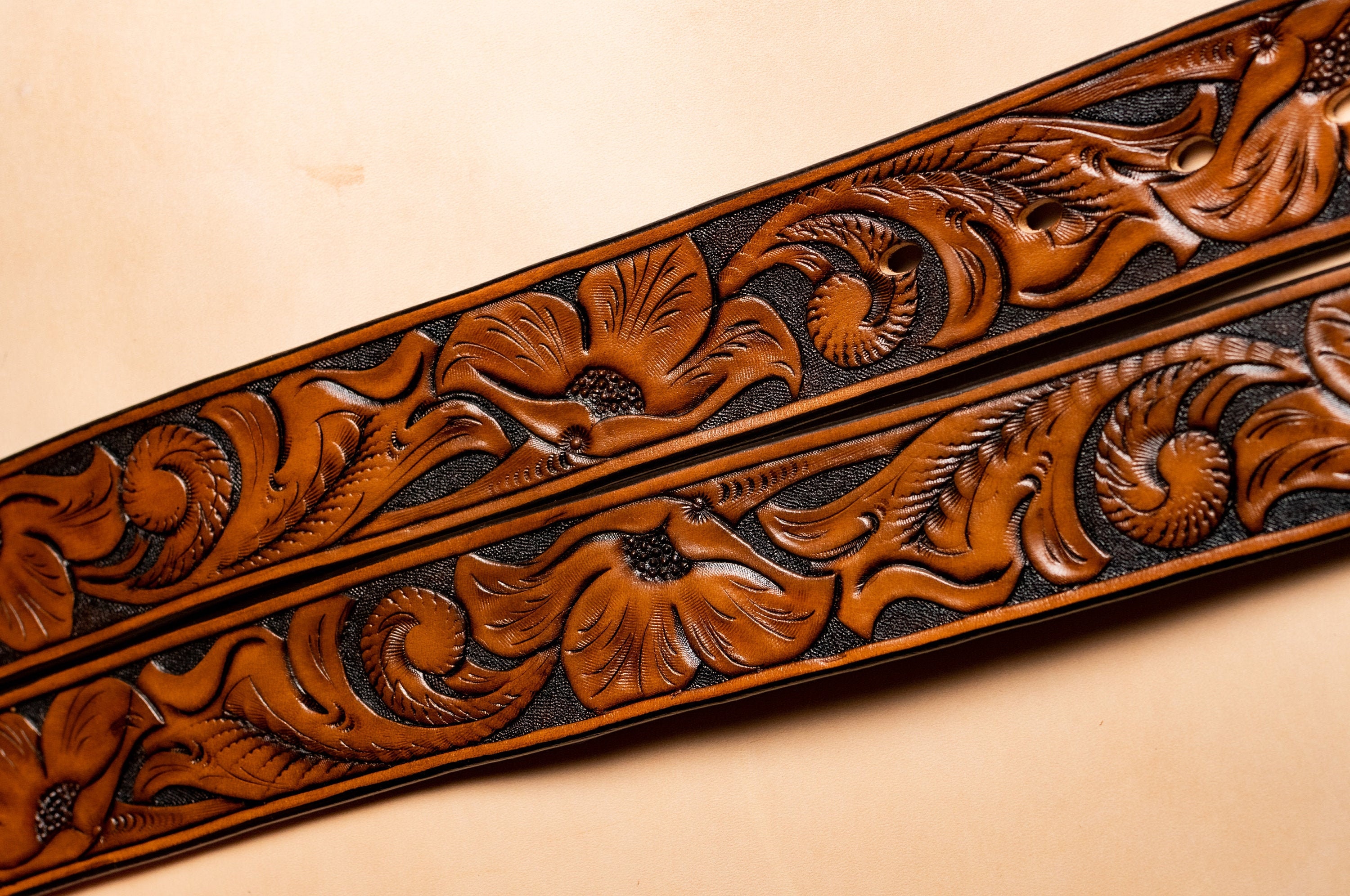 Custom Leather Belt | Beautiful Hand Tooled Leather 