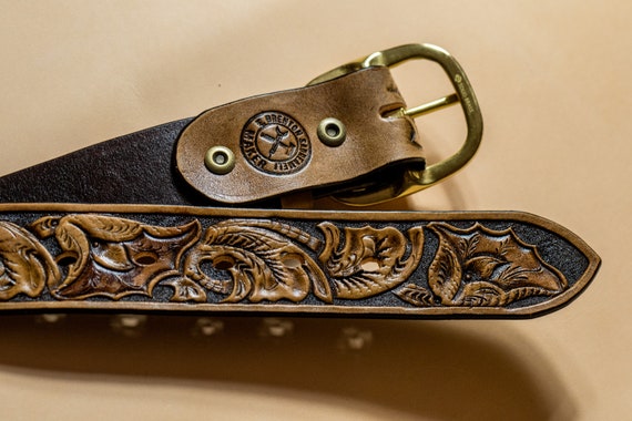 Custom Hand Tooled Belt | Floral Pattern #1