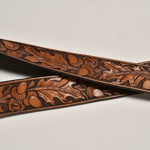 Custom Leather Belt Beautiful Hand Tooled Leather Western Floral Design ...
