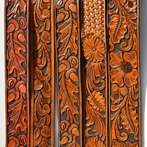 Custom Leather Belt | Beautiful Hand Tooled Leather | Western Floral Design | Full Grain Leather Belt | Premium Leather Belt