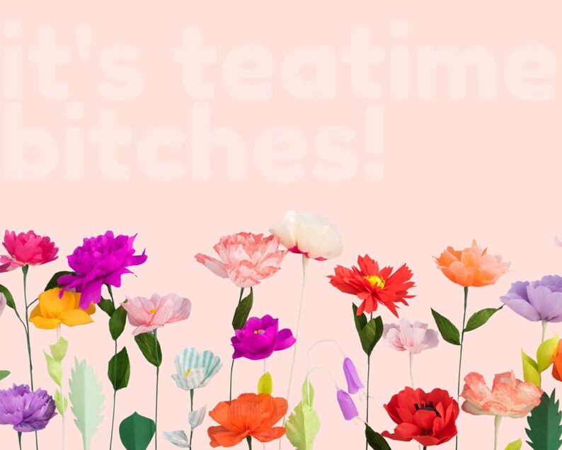 Virtual Tea Party Zoom Background Quarantine Birthday Party Etsy Hong